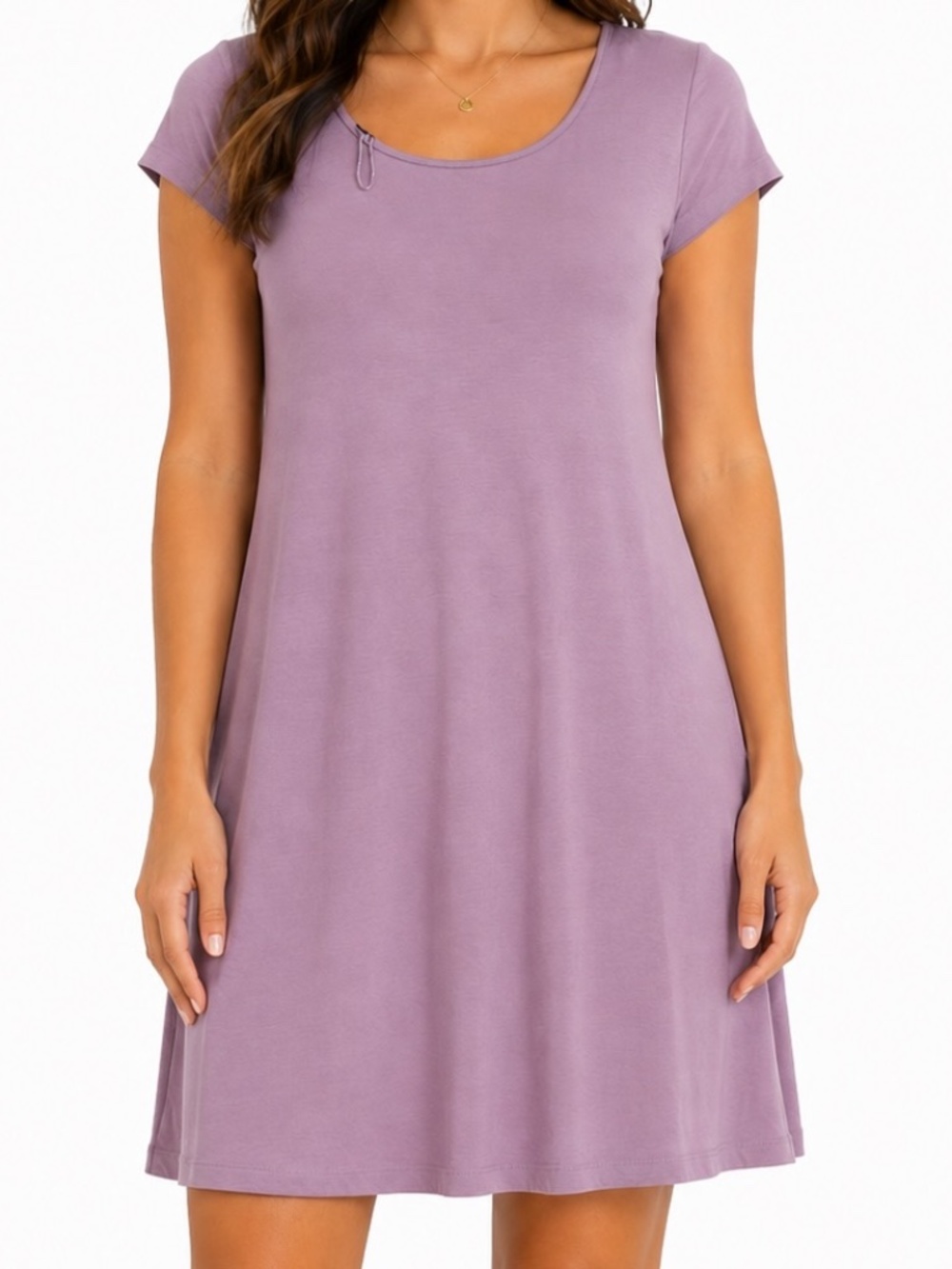 Sears T-Shirt Dress Womens Size Large Purple Casual Vacation Comfort